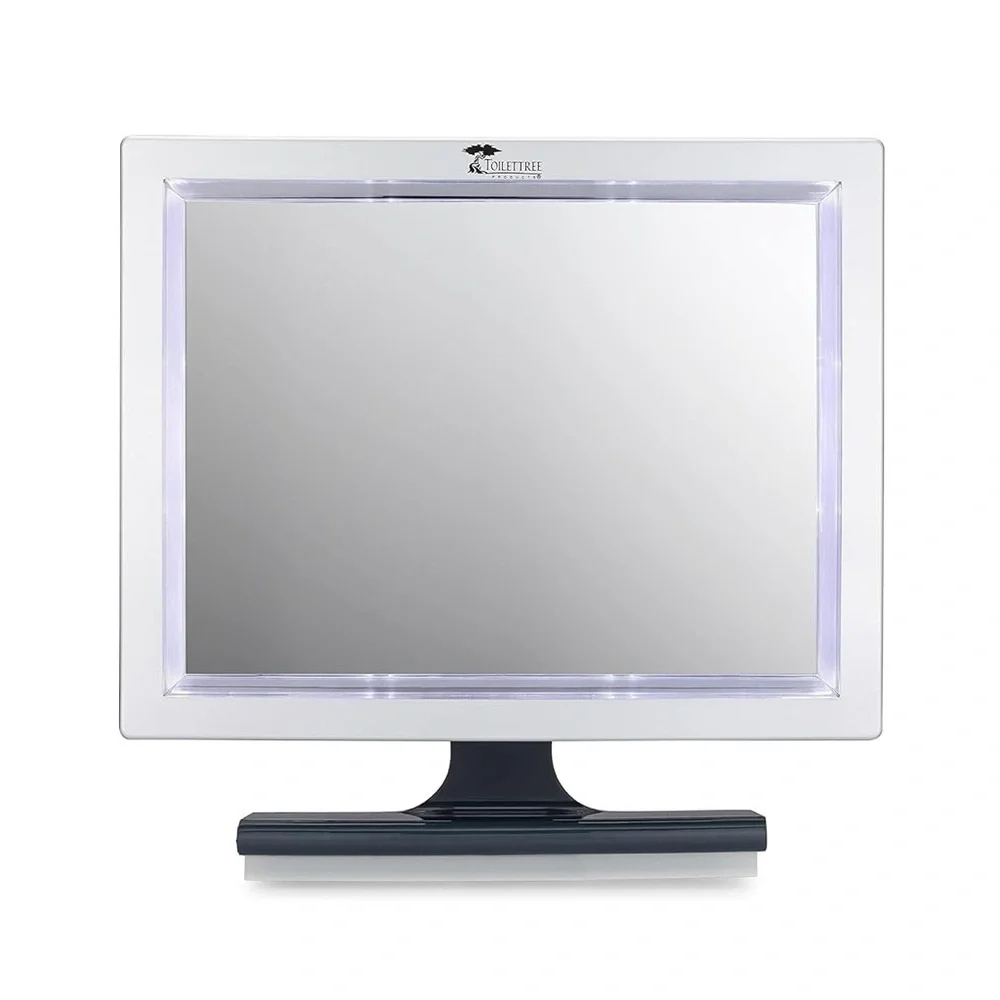 LED Lighted Framed Fogless Shower Mirror with Squeegee